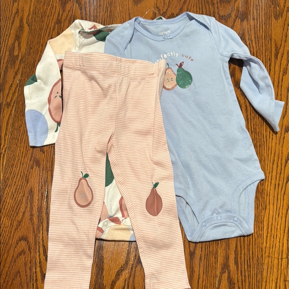 NWT Carter's pear 🍐 Kids Matching onesie and pants set